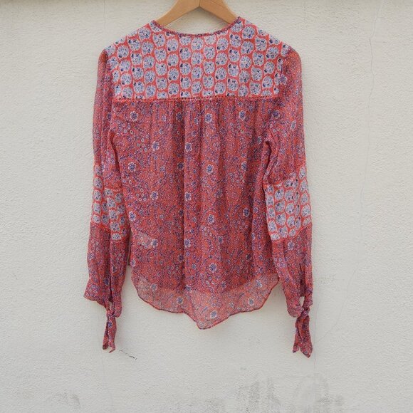 5/$100 SALE - Rebecca Taylor 100% Silk Floral Amanda Print Top - Picture 4 of 9